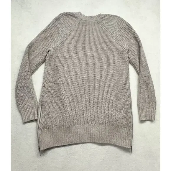 Rock & Republic Cardigan Sweater Womens Size Medium Zipper Accents Beige Tan - Picture 7 of 7